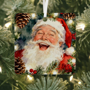 Ornement En Métal Un joyeux Père Noël à l'ancienne Noël vintage