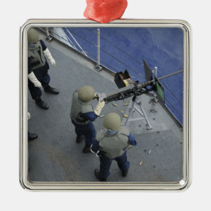 Ornement En Métal Un marin américain tire un M2HB de calibre 50