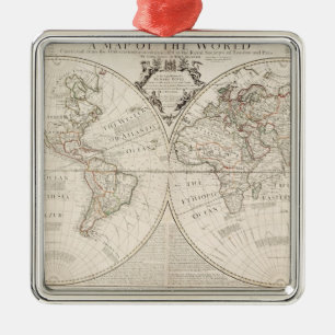 Ornement En Métal Une carte du monde