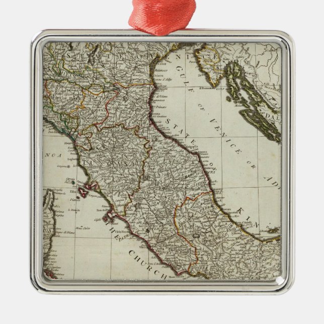 Ornement En Métal Une nouvelle carte de l'Italie avec les îles de la (Devant)