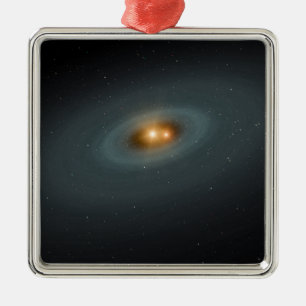 Ornement En Métal Une paire d'étoiles serrée et un disque environnan