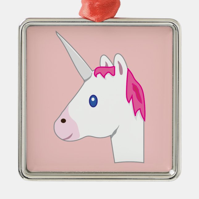 Ornement En Métal Unicorn emoji (Devant)