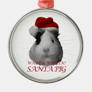 Ornement En Métal Vacances de Noël de cobaye de porc du père noël