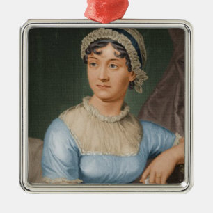 Ornement En Métal Vacances de Noël de portrait de Jane Austen