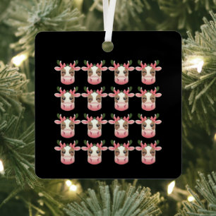 Ornement En Métal Vache Highland Coquette de Noël Western 