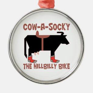 Ornement En Métal Vache-Un-Socky le vélo de montagnard