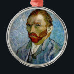 Ornement En Métal Van Gogh Autoportrait<br><div class="desc">Peinture d'auto-portrait du peintre hollandais post-impressionniste Van Gogh dans les tons bleus</div>