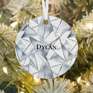 Ornement En Métal Vanilla Argent Confetti Glitzy Glam Noël