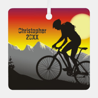 Ornement En Métal Vélo de montagne personnalisé Noël
