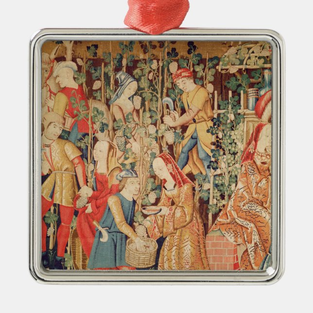 Ornement En Métal Vendanger, détail de la récolte de raisin (Devant)