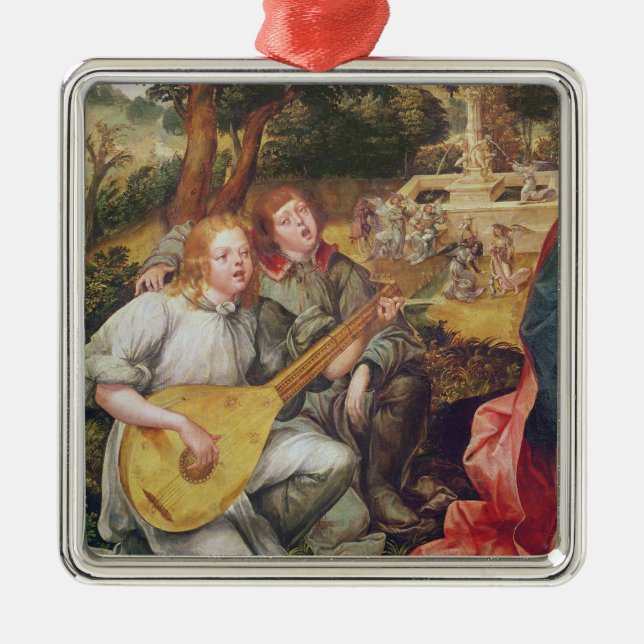 Ornement En Métal Vierge et enfant avec des anges (Devant)