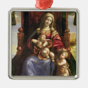 Ornement En Métal Vierge et enfant avec le St John infantile