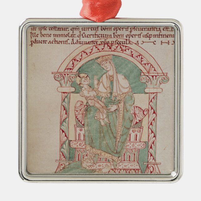 Ornement En Métal Vierge et enfant avec St Gregory le grand (Devant)