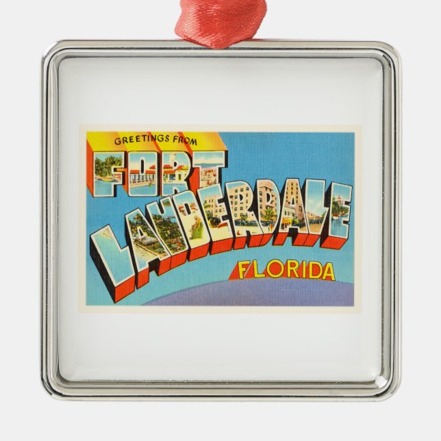 Ornement En Métal Vieux souvenir de voyage du Fort Lauderdale #2 la (Devant)