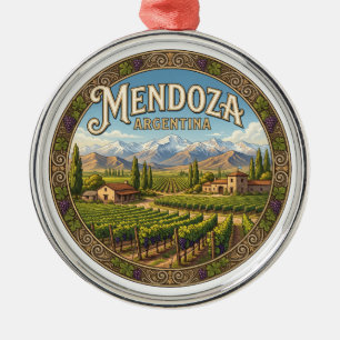 Ornement En Métal Vignobles de Mendoza Argentine