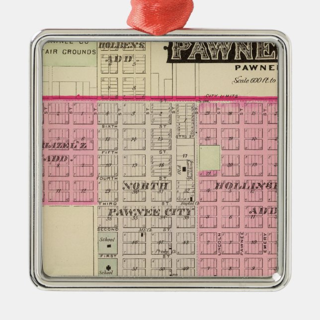 Ornement En Métal Ville de Pawnee, Nébraska (Devant)