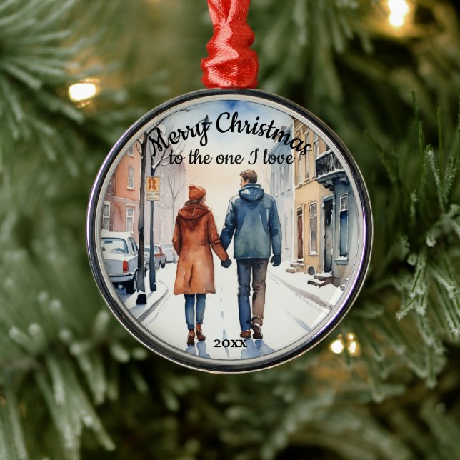 Ornement En Métal Ville Donnée Personnalisée Rues Hérisson One I Lov (Arbre)