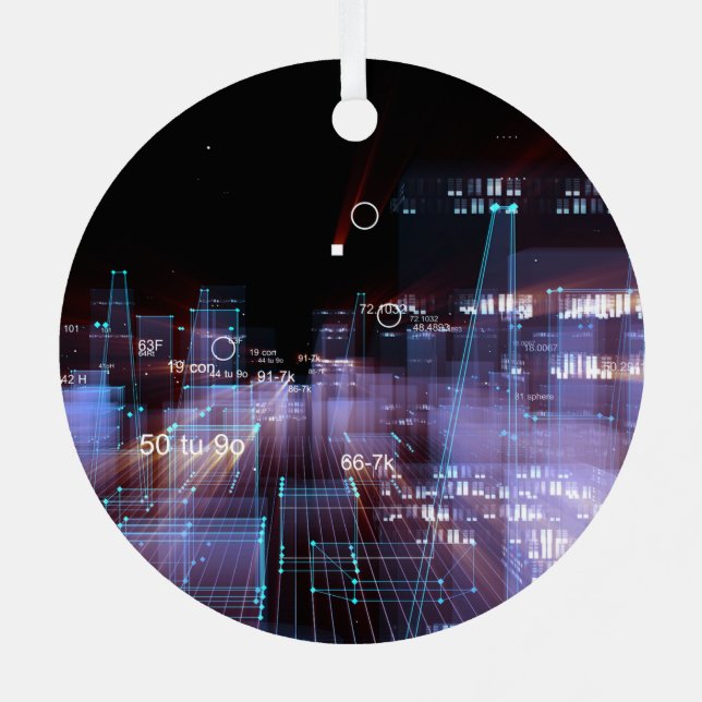 Ornement En Métal Ville numérique technologique (Verso)