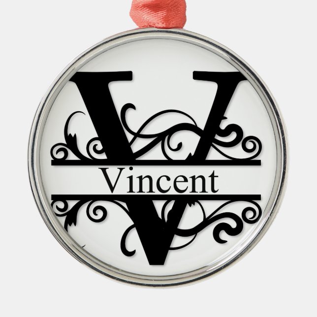 Ornement En Métal Vincent V Monogramme (Devant)