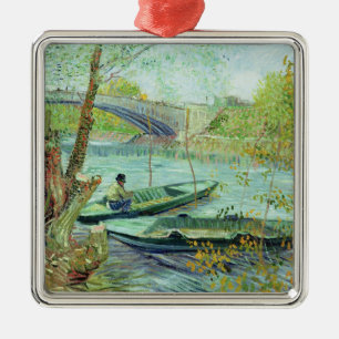 Ornement En Métal Vincent van Gogh pêchant au printemps