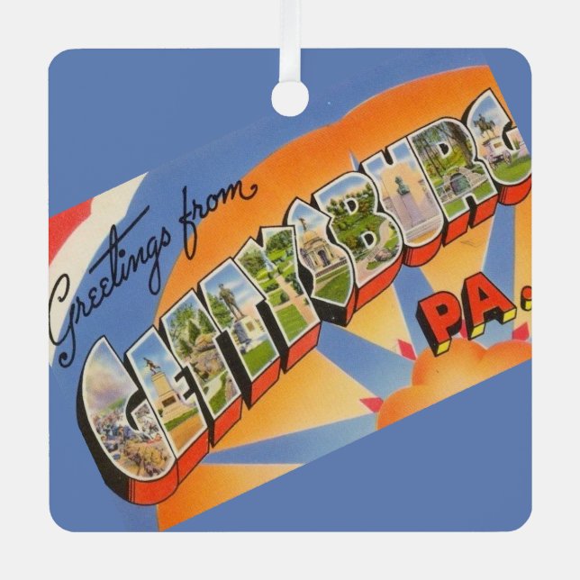 Ornement En Métal Vintage Gettsyburg PA (Recto)