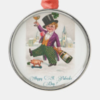 Vintage Happy Jour de la Saint Patrick Shamrock Ch