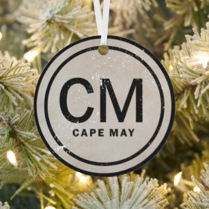 Ornement En Métal Vintage personnalisé Cape May NJ Beach Noël
