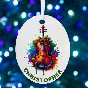 Ornement En Métal Violon de Noël Violon personnalisé