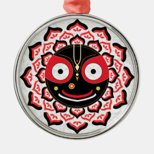 Ornement En Métal Visage de Lord Jagannath Chakra Divinité hindoue