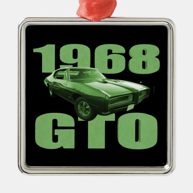 Ornement En Métal Voiture verte du Muscle GTO de Pontiac 1968 (Devant)