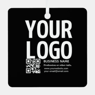 Ornement En Métal Votre logo avec code QR et texte modifiables