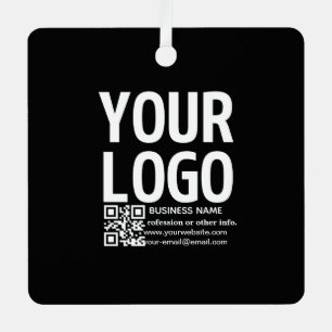 Ornement En Métal Votre logo avec code QR et texte modifiables