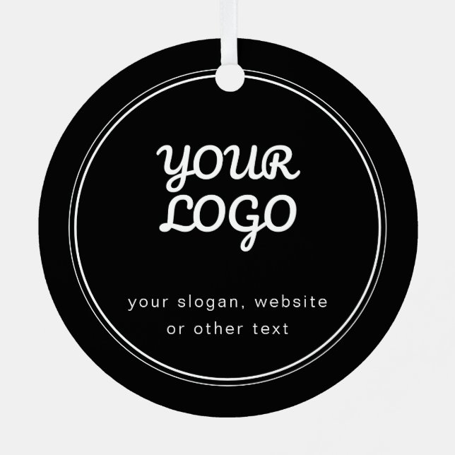 Ornement En Métal Votre logo élégant et modifiable en noir et blanc (Verso)