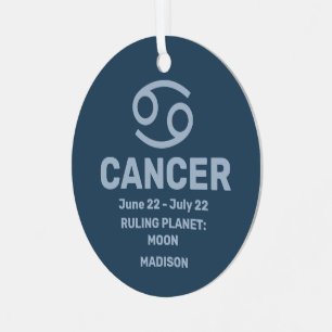Ornement En Métal VOTRE nom et photo Signe Zodiaque Cancer