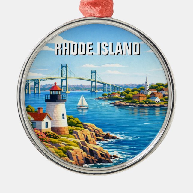 Ornement En Métal Voyage à Rhode Island (Devant)