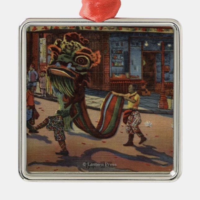 Ornement En Métal Vue de défilé dans Chinatown (Devant)