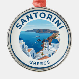 Ornement En Métal Vue de la caldeira Santorin Grèce