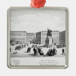 Ornement En Métal Vue de Munich, 1869