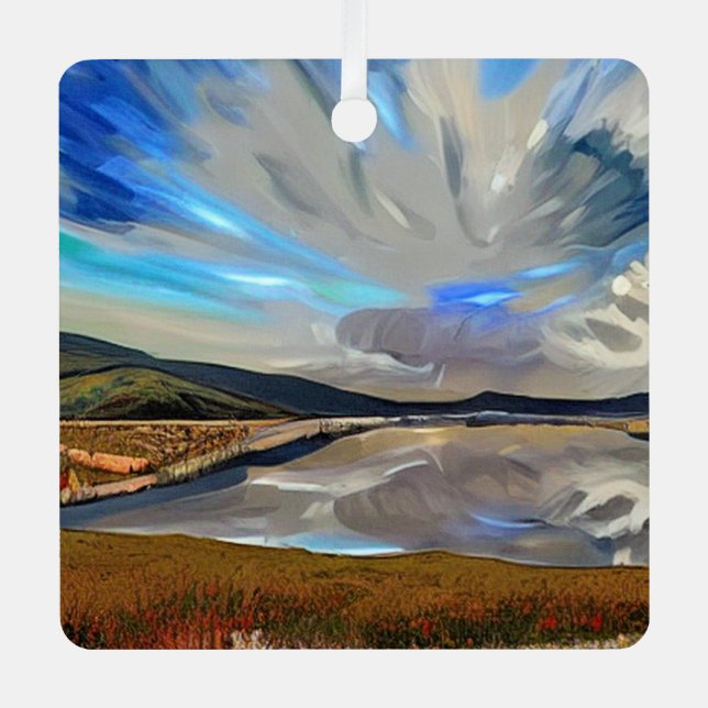 ORNEMENT EN MÉTAL VUE DU LAC (Recto)