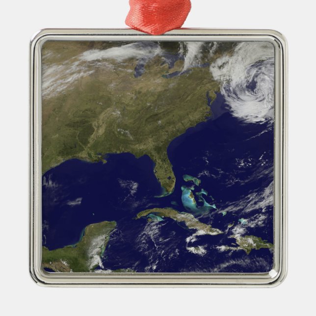 Ornement En Métal Vue satellite de la côte Est des États-Unis (Devant)