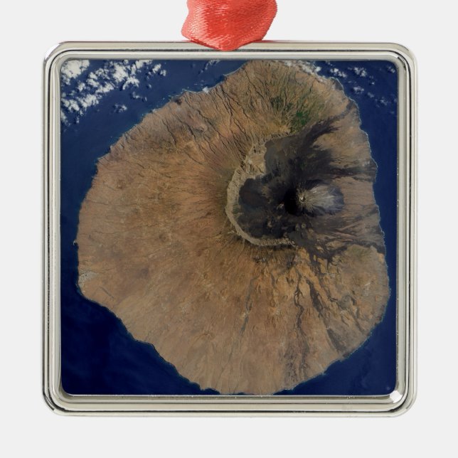 Ornement En Métal Vue satellite du Mont Fogo (Devant)