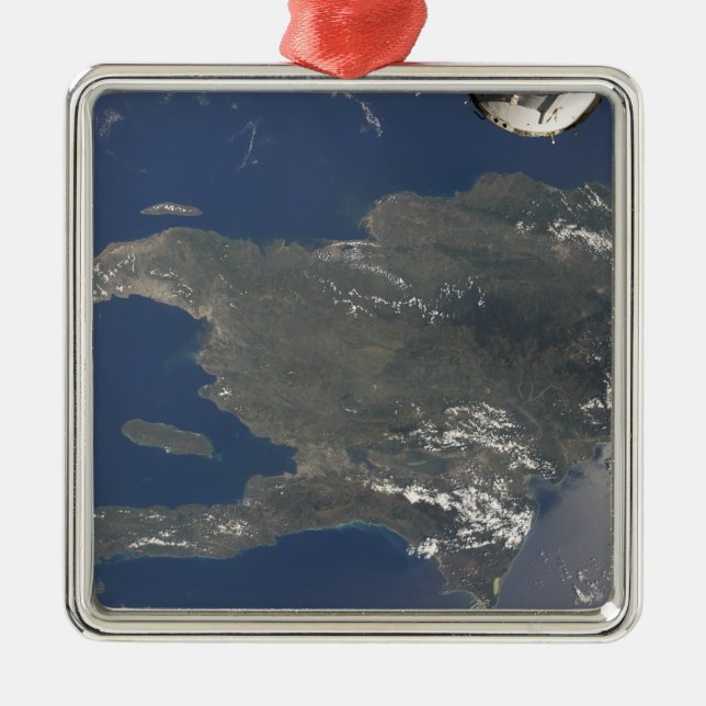 Ornement En Métal Vue sur l'île caribéenne d'Hispaniola (Devant)