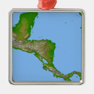 Ornement En Métal Vue topographique de l'Amérique centrale