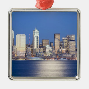 Ornement En Métal WA, Seattle, panorama de Seattle et baie d'Elliott
