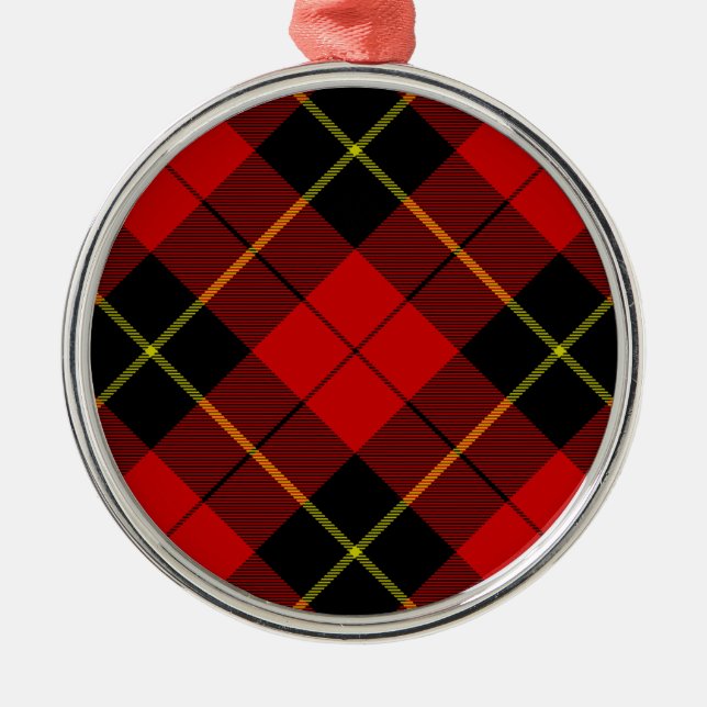 Ornement En Métal Wallace tartan rouge noir plaid (Devant)