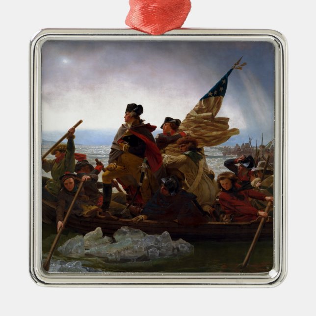Ornement En Métal Washington Traverser le Delaware par Emanuel Leutz (Devant)
