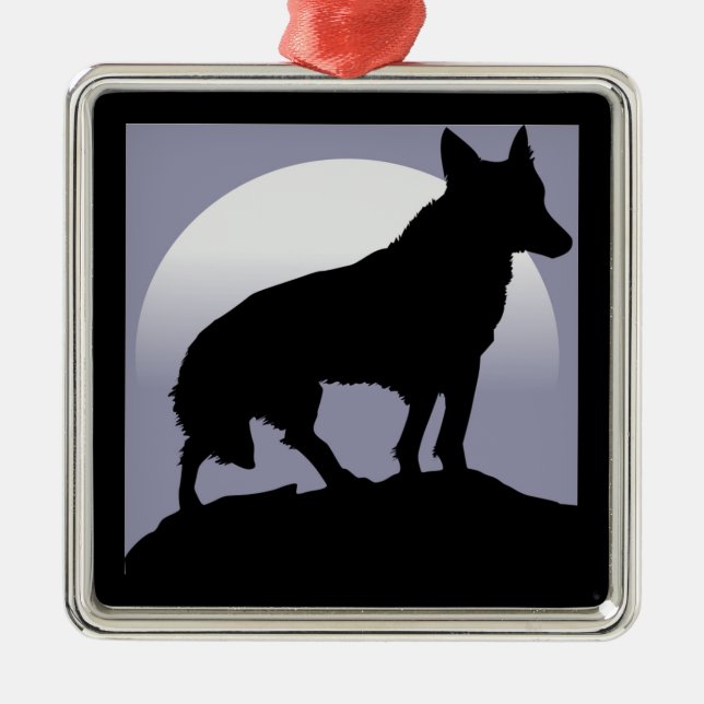 ORNEMENT EN MÉTAL WOLF SILHOUETTE (Devant)