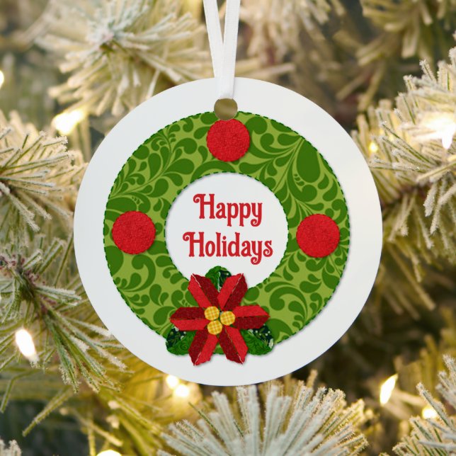 Ornement En Métal Wreath Look personnalisé (Insitu)