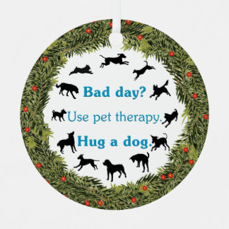 Ornement En Métal XMas Wreath Therapy Pet v2