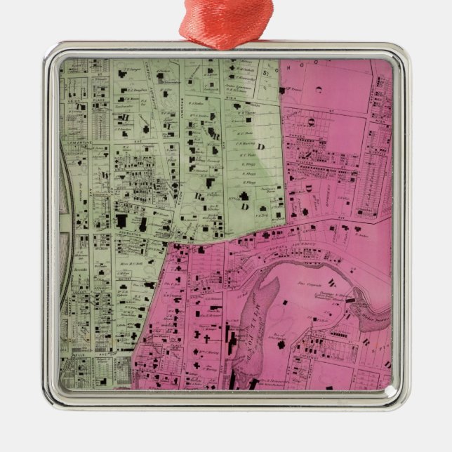 Ornement En Métal Yonkers, atlas de NY (Devant)